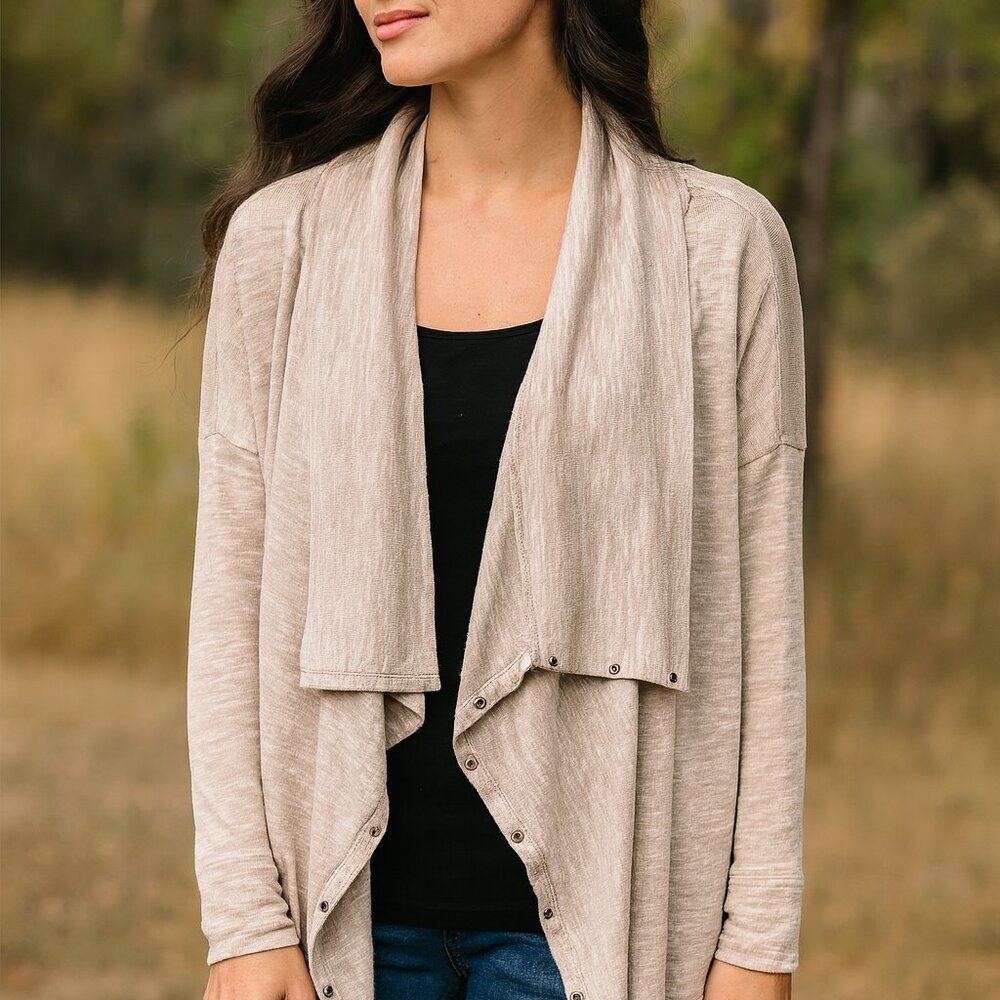 Eddie Bauer First Ascent Grey Convertible Front Soft Knit Cardigan 3X Soft Layer - Picture 7 of 7